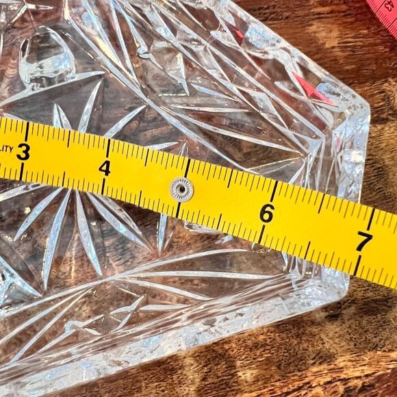 Vintage Heavy Footed Crystal Candy Trinket Dish - Picture 9 of 10